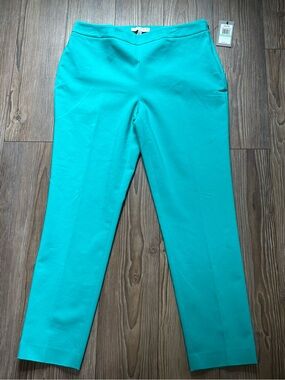 Chaus Courtney Pants 8 NWT Teal Turquoise Blue Straight Leg Office Career Trend